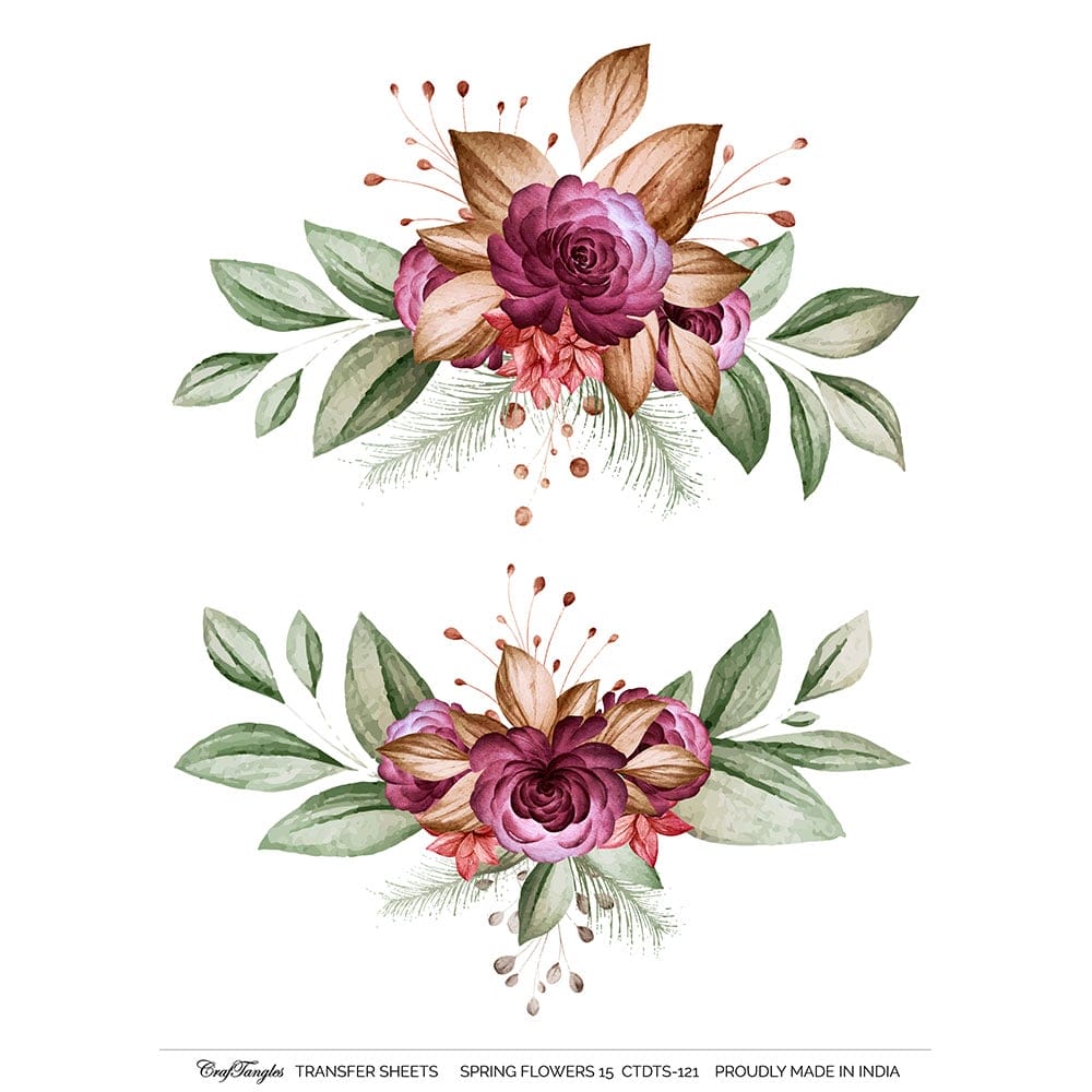 CrafTangles A4 Transfer It Sheets - Spring Flowers 15 CTDTS 121 CrafTangles transfer sheet Spring Flowers 15 CrafTangles A4 Transfer It Sheets - Spring Flowers 15