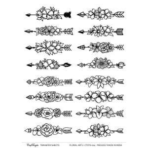 CrafTangles A4 Transfer It Sheets - Floral Art 2