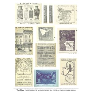 CrafTangles A4 Transfer It Sheets - Vintage Advertisements 2