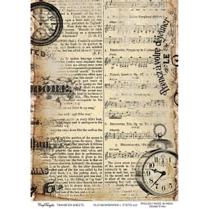 CrafTangles A4 Transfer It Sheets - Old Newspaper 1