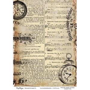 CrafTangles A4 Transfer It Sheets - Old Newspaper 1