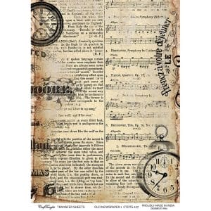 CrafTangles A4 Transfer It Sheets - Old Newspaper 1