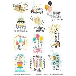 CrafTangles A4 Transfer It Sheets - Quotes - Birthday
