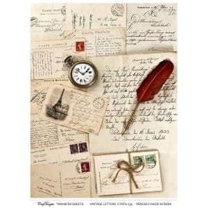 CrafTangles A4 Transfer It Sheets - Vintage Letters