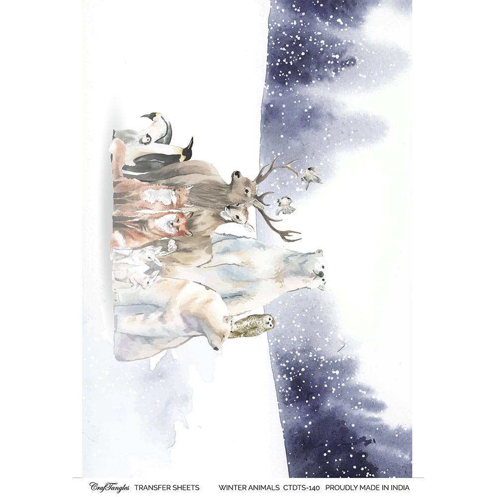 CrafTangles A4 Transfer It Sheets - Winter Animals CTDTS 140 CrafTangles transfer sheet Winter Animals CrafTangles A4 Transfer It Sheets - Winter Animals