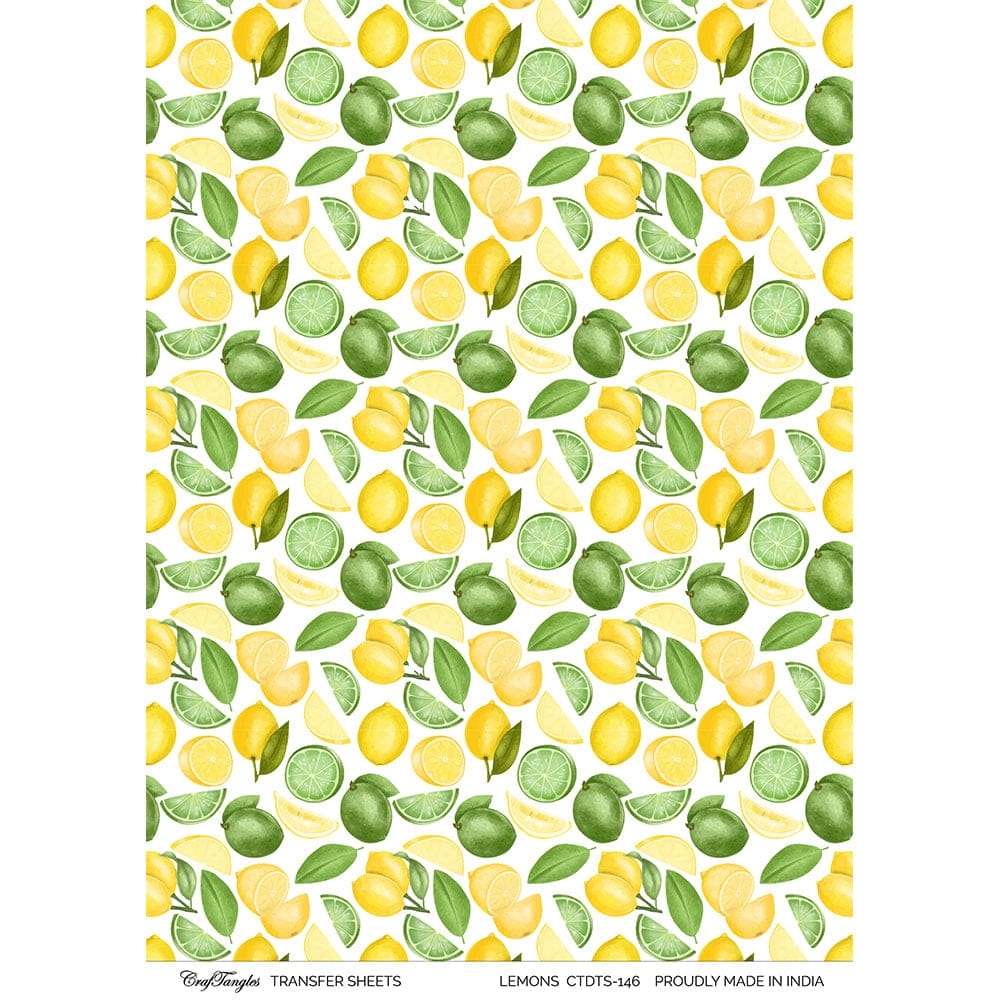 CrafTangles A4 Transfer It Sheets - Lemons CTDTS 146 CrafTangles transfer sheet Lemons CrafTangles A4 Transfer It Sheets - Lemons
