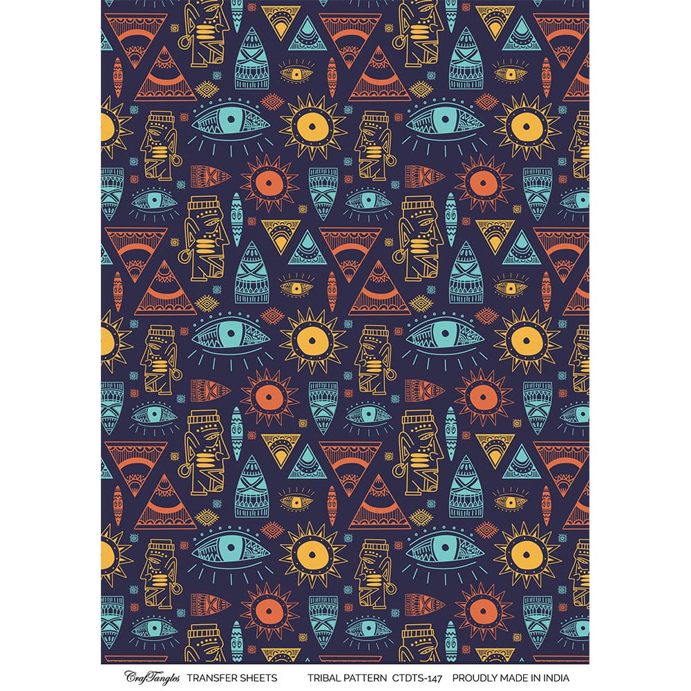 CrafTangles A4 Transfer It Sheets - Tribal Pattern CTDTS 147 CrafTangles transfer sheet Tribal Pattern CrafTangles A4 Transfer It Sheets - Tribal Pattern