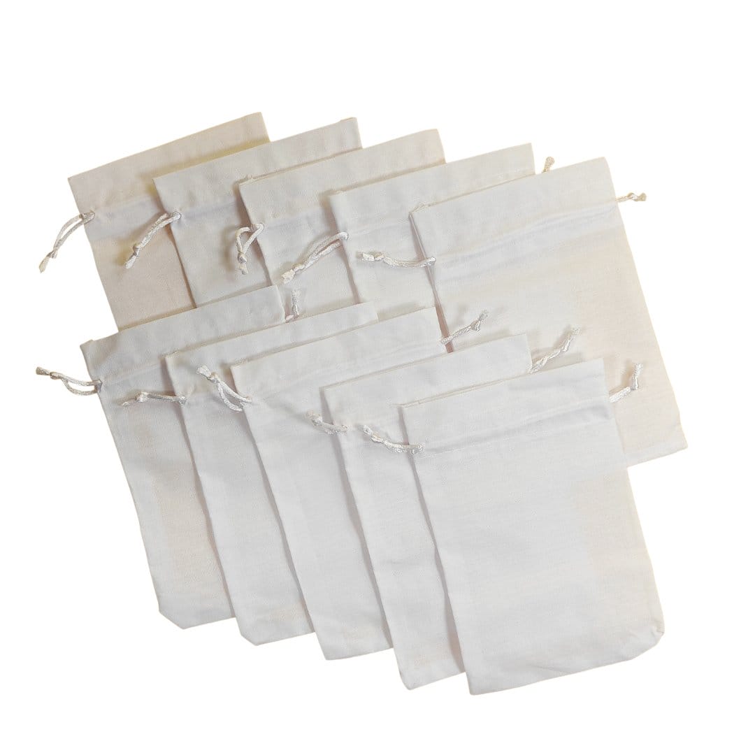 CrafTangles Cloth Pouch / Potli for Decoupage or Painting (12 by 18 cm) - Pack of 10 bags CTPH02 cloth white pouches 10pcs 5by7inches CrafTangles Cloth Pouch / Potli for Decoupage or Painting (12 by 18 cm) - Pack of 10 bags