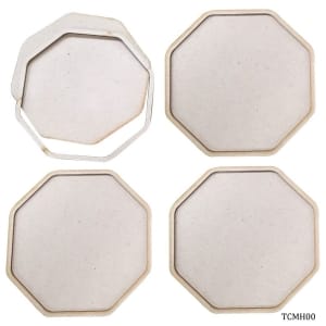 Tea Coaster MDF Hexagon 4 Inch 4Pcs Set