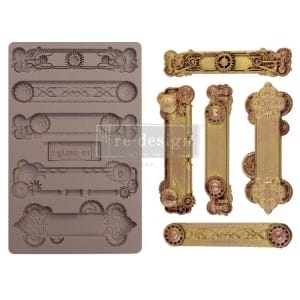 Prima Marketing Re-Design Mould 5" X 8" - Steampunk Plates