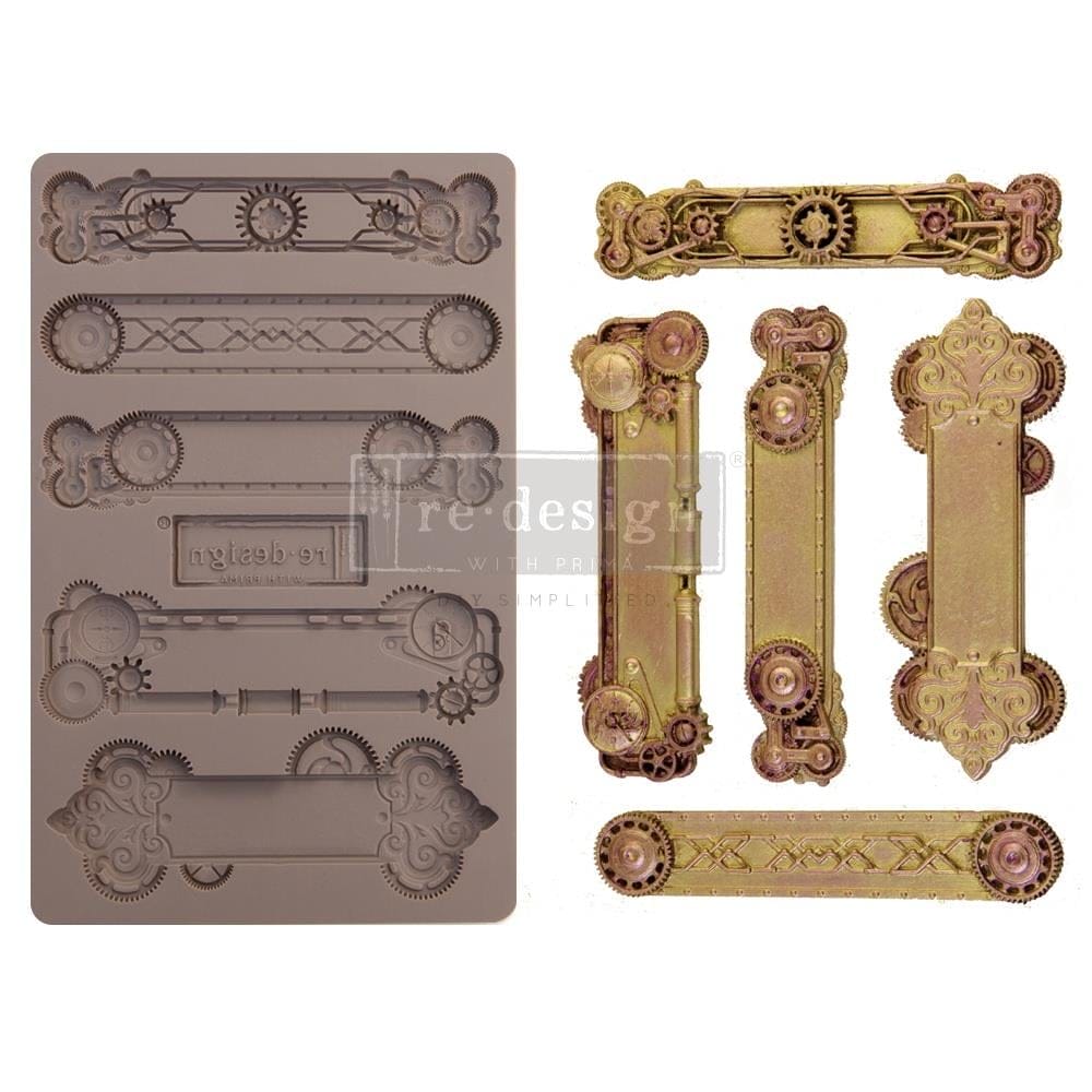 Prima Marketing Re-Design Mould 5" X 8" - Steampunk Plates 652166 Prima Moulds Prima Marketing Re-Design Mould 5" X 8" - Steampunk Plates