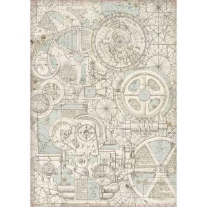 Stamperia Rice Paper A3 - Train Mechanism Sir Vagabond