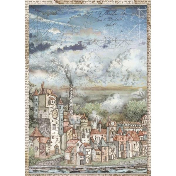 Stamperia Rice Paper A4 - Cityscape Sir Vagabond