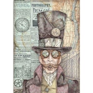 Stamperia Rice Paper A4 - Photography Sir Vagabond