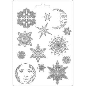 Stamperia Soft Maxi Mould 8.5"X11.5" - Snowflakes, Winter Tales