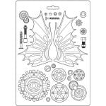 Stamperia Soft Maxi Mould 8.5"X11.5" - Fly Machine Lady Vagabond