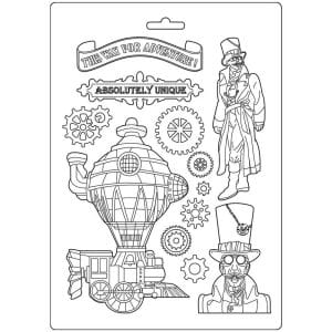 Stamperia Soft Maxi Mould 8.5"X11.5" - Train Sir Vagabond