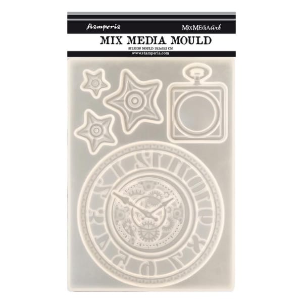 Stamperia Silicone Mould A5 - Clocks and Stars Sir Vagabond