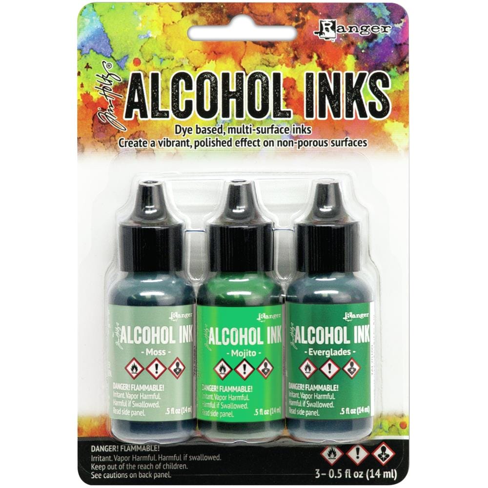 Tim Holtz Earth Tones Alcohol Inks - Mint/Green Spectrum TAK69652 tim holtz alcohol inks Tim Holtz Earth Tones Alcohol Inks - Mint/Green Spectrum