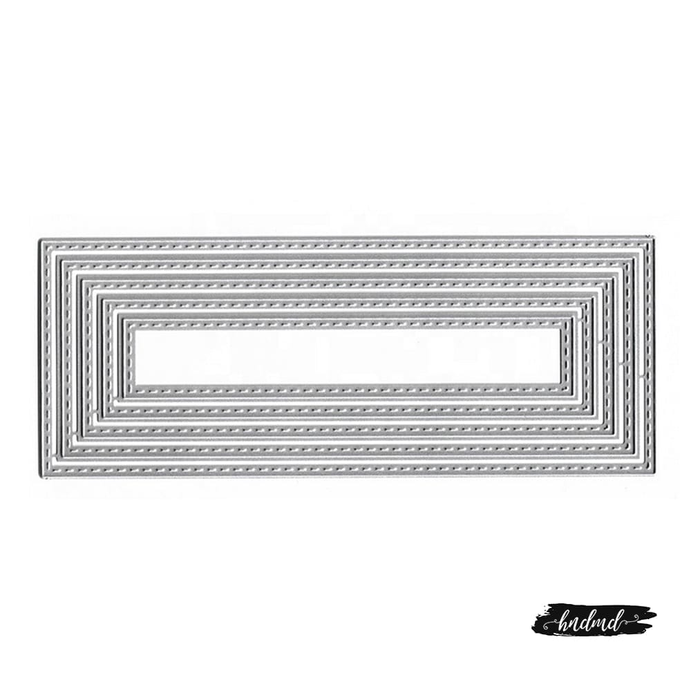 Steel Cutting Dies - Slimline - Stitched Rectangles (Set of 5 dies)