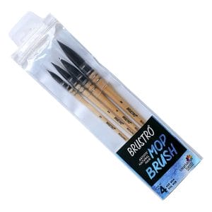 Brustro Artists Natural Hair MOP Brush Set of 4 (0, 2, 4, 8)
