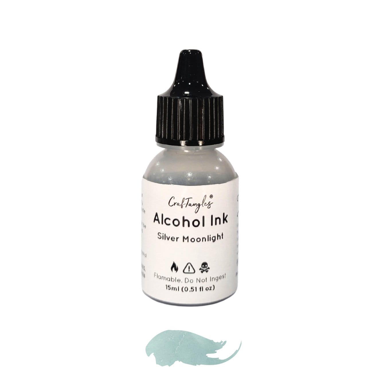 CrafTangles Metallic Alcohol Inks (15 ml) - Silver Moonlight craftangles alcohol inks silver moonlight CrafTangles Metallic Alcohol Inks (15 ml) - Silver Moonlight