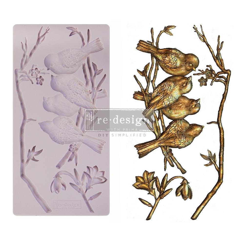 Prima Marketing Re-Design Mould 5" X 10" - Avian Love 650438 Prima silicone Moulds Prima Marketing Re-Design Mould 5" X 10" - Avian Love