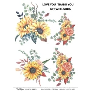 CrafTangles A4 Transfer It Sheets - Sunflowers 1