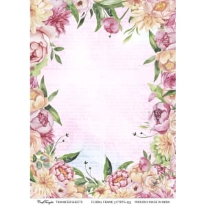 CrafTangles A4 Transfer It Sheets - Floral Frame 3