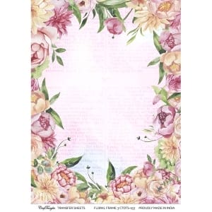 CrafTangles A4 Transfer It Sheets - Floral Frame 3