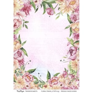 CrafTangles A4 Transfer It Sheets - Floral Frame 3