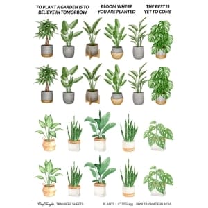 CrafTangles A4 Transfer It Sheets - Plants 1