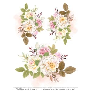 CrafTangles A4 Transfer It Sheets - Watercolour Roses 2