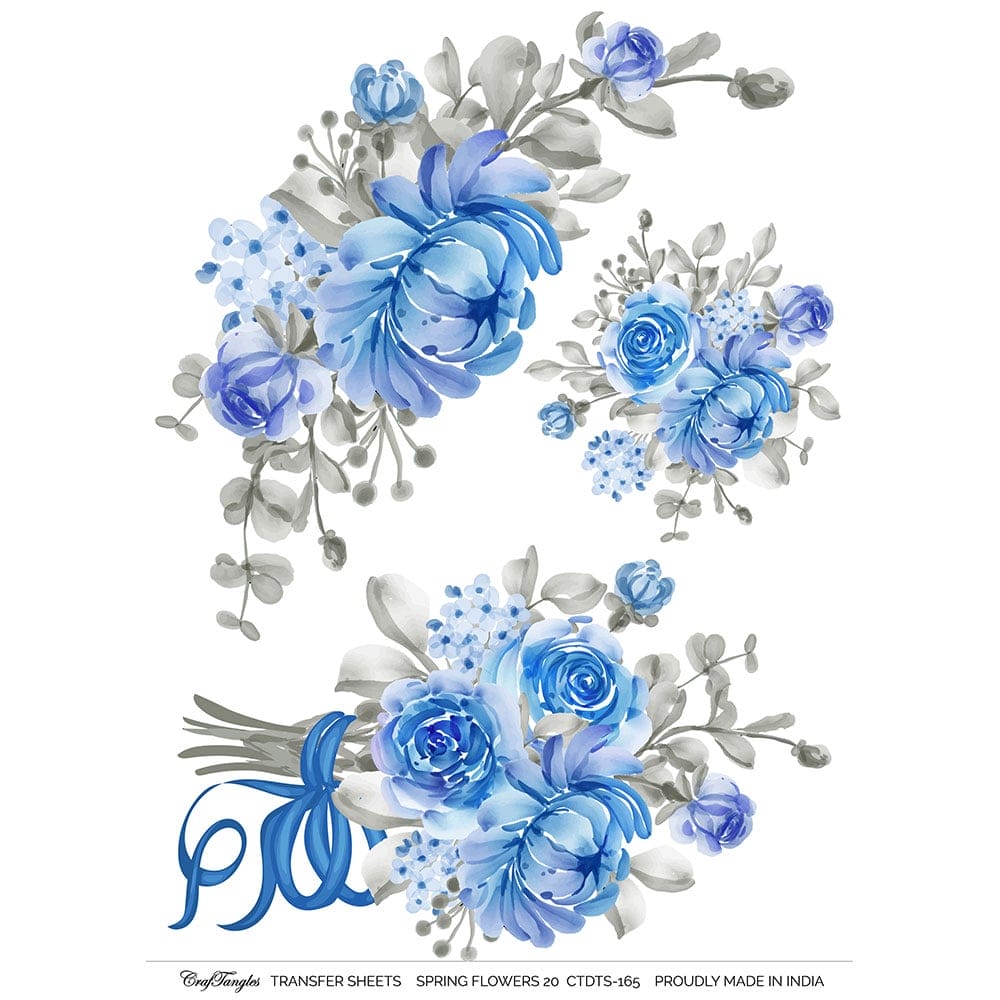 CrafTangles A4 Transfer It Sheets - Spring Flowers 20 CTDTS 165 CrafTangles transfer sheet Spring Flowers 20 CrafTangles A4 Transfer It Sheets - Spring Flowers 20