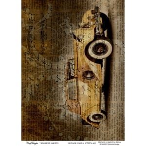 CrafTangles A4 Transfer It Sheets - Vintage Cars 2