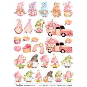 CrafTangles A4 Transfer It Sheets - Cute Gnomes