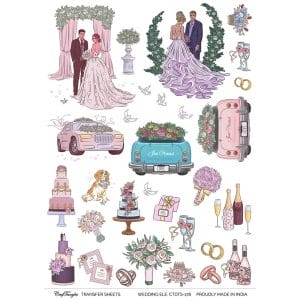 CrafTangles A4 Transfer It Sheets - Wedding Elements
