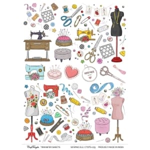 CrafTangles A4 Transfer It Sheets - Sewing Elements