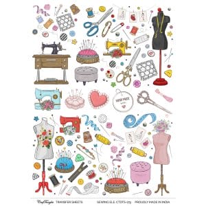 CrafTangles A4 Transfer It Sheets - Sewing Elements