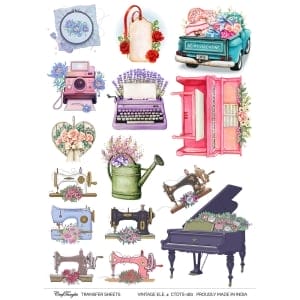 CrafTangles A4 Transfer It Sheets - Vintage Elements 4