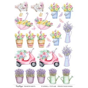 CrafTangles A4 Transfer It Sheets - Watercolour Spring 4