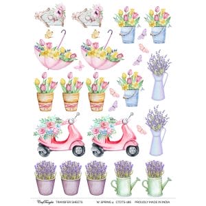 CrafTangles A4 Transfer It Sheets - Watercolour Spring 4
