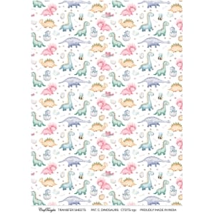 CrafTangles A4 Transfer It Sheets - Pattern Cute Dinosaurs