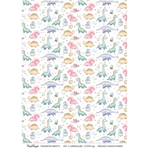 CrafTangles A4 Transfer It Sheets - Pattern Cute Dinosaurs