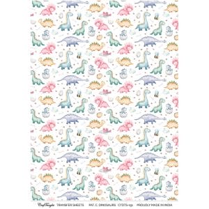 CrafTangles A4 Transfer It Sheets - Pattern Cute Dinosaurs