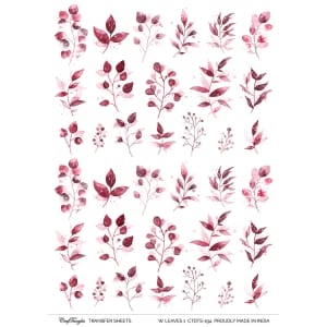 CrafTangles A4 Transfer It Sheets - Watercolour Leaves 1