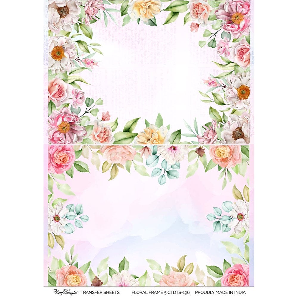 CrafTangles A4 Transfer It Sheets - Floral Frame 5