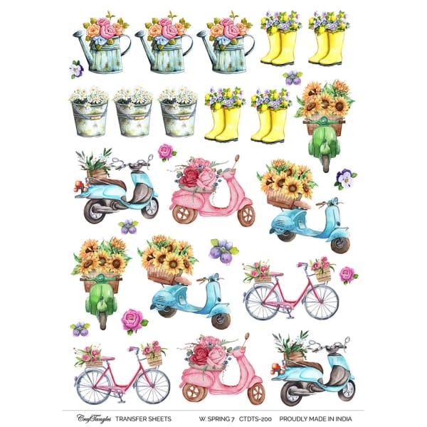 CrafTangles A4 Transfer It Sheets - Watercolour Spring 7