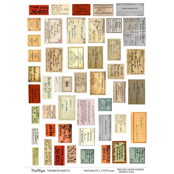 CrafTangles A4 Transfer It Sheets - Vintage Ephemeras 2