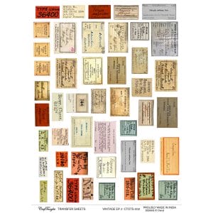 CrafTangles A4 Transfer It Sheets - Vintage Ephemeras 2